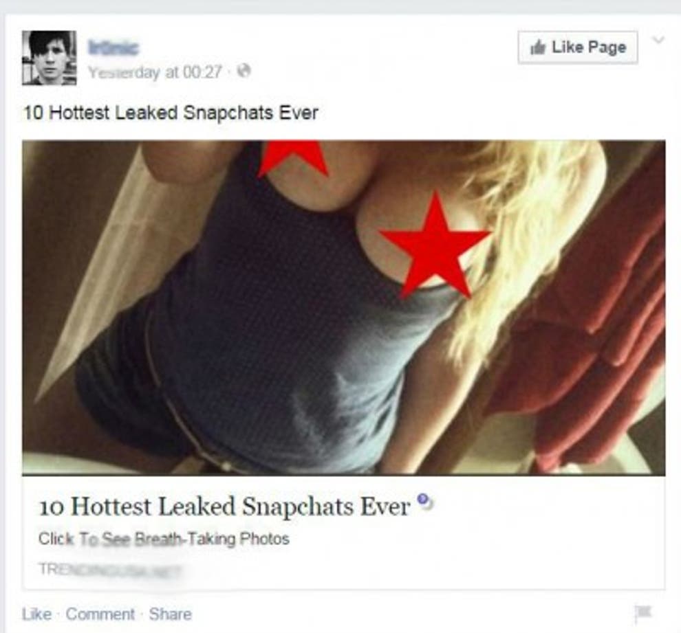 Facebook Users Vulnerable To ‘snapchat Sexy Selfie Scam